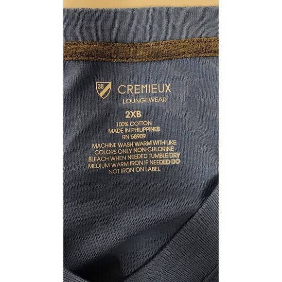 Cremieux Loungewear Blue Crewneck Stretch Short Sleeve T-Shirt 2XB - Picture 8 of 8